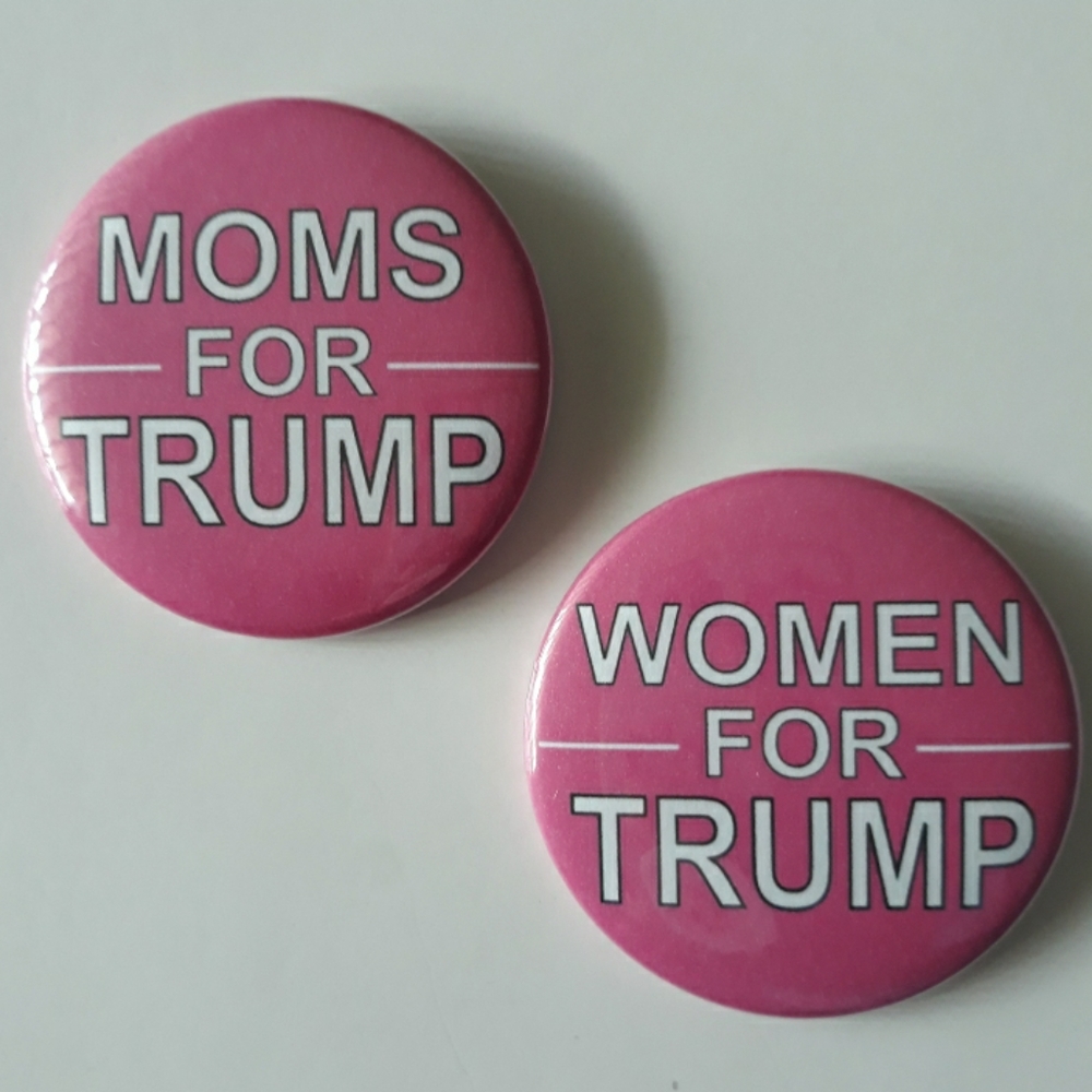 (New) Mom & Women For Trump Pinback Button Set